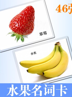 幼儿童 水果认知卡 名词彩图玩具 自闭症宝宝益智训练卡片 教具