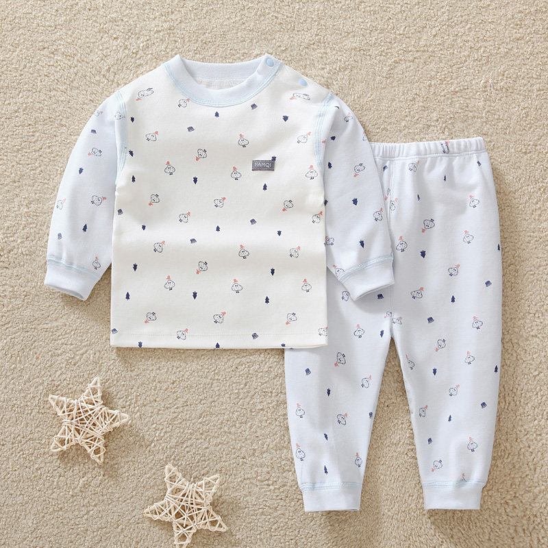 婴儿内衣套装秋冬弹力棉男童女童秋衣秋裤宝宝纯棉加厚棉毛衫线衣