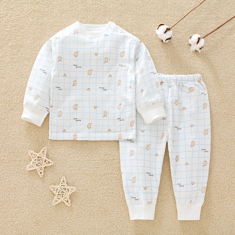 婴儿夹棉衣服秋冬新生宝宝保暖内衣套装纯棉无骨儿童棉袄内穿薄款