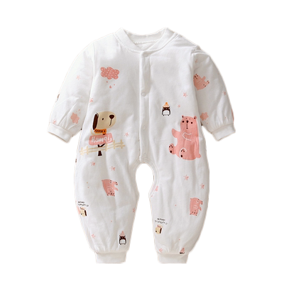 新生儿冬季连体衣加厚开裆夹棉