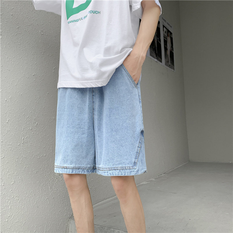 阔腿牛仔短裤男夏薄款2021新款直筒宽松五分裤ins潮D,男装牛仔裤,星座308B-2