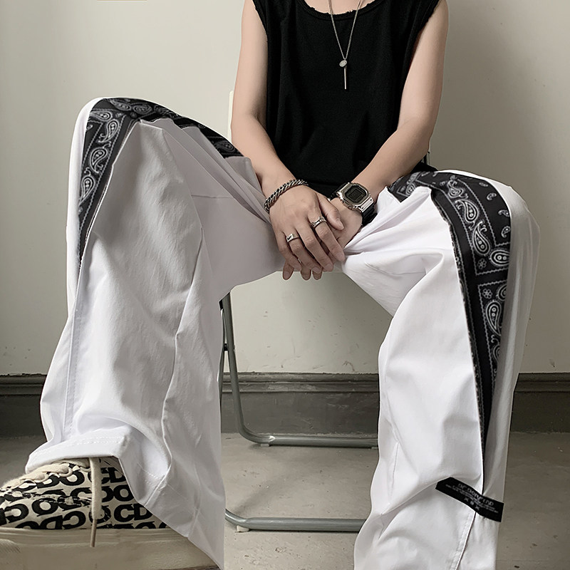 日系潮牌街头潮流宽松腰果花休闲长裤子vibe风,男装休闲裤,星座308B-2
