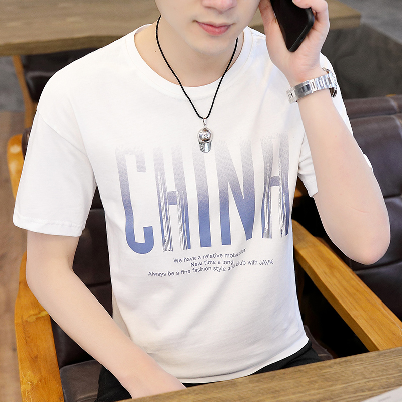 Short sleeve t-shirt men's new summer couple's versatile 5 / sleeve T-shirt half sleeve men's wear