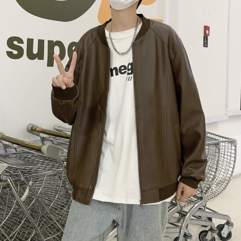 皮衣男春秋冬新款潮休闲夹克衫宽松机车服外套JK06-P60,男装夹克,星座308B-2