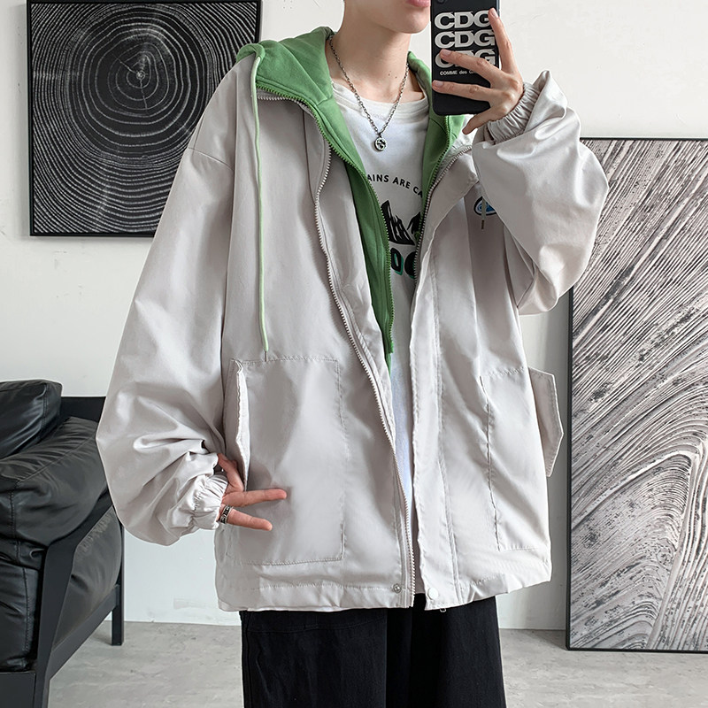 假两件外套男潮牌春秋季新款连帽棒球服休闲男装夹克JK0152-P55,男装夹克,星座308B-2