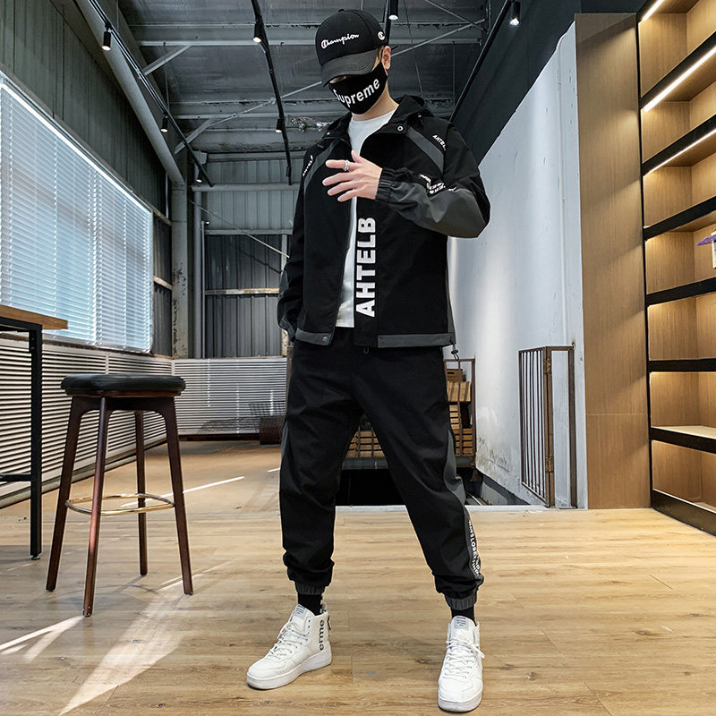 外套男士韩版春秋工装上衣一套搭配帅气冬季休闲夹克TZ3126-P95,男装休闲套装,星座308B-2