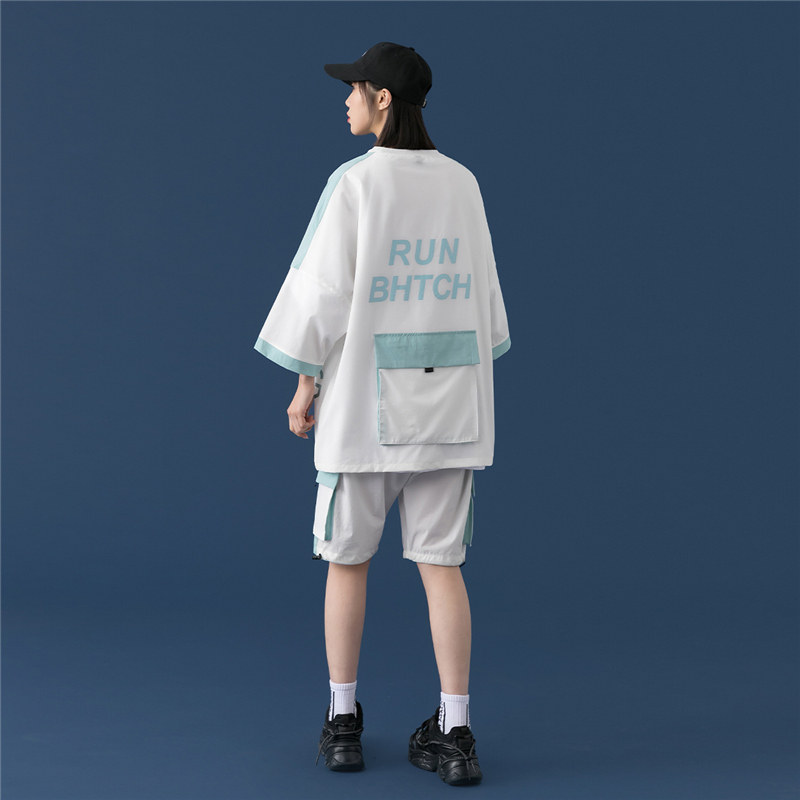 短袖t恤男女情侣运动套装夏季2021年新款时尚休闲两件套TZ12-P88，女装运动套装，星座308B-2