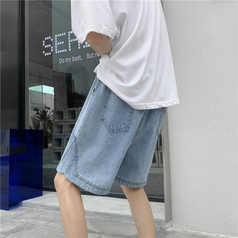 阔腿牛仔短裤男夏薄款2021新款直筒宽松五分裤ins潮D,男装牛仔裤,星座308B-2