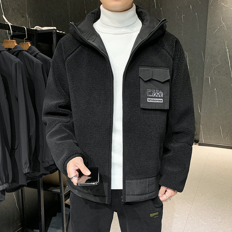 秋季羊羔毛加厚夹克男休闲连帽潮牌情侣外套MY012-P115,男装棉衣,星座308B-2