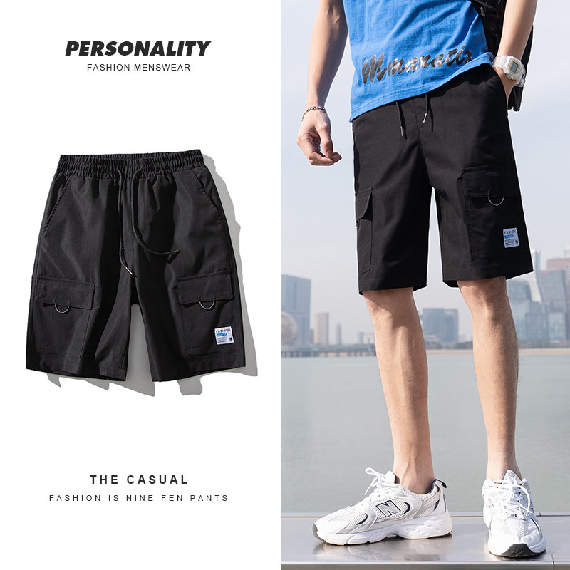 夏季男士短褲寬鬆新款休閒薄款運動五分七分沙灘褲