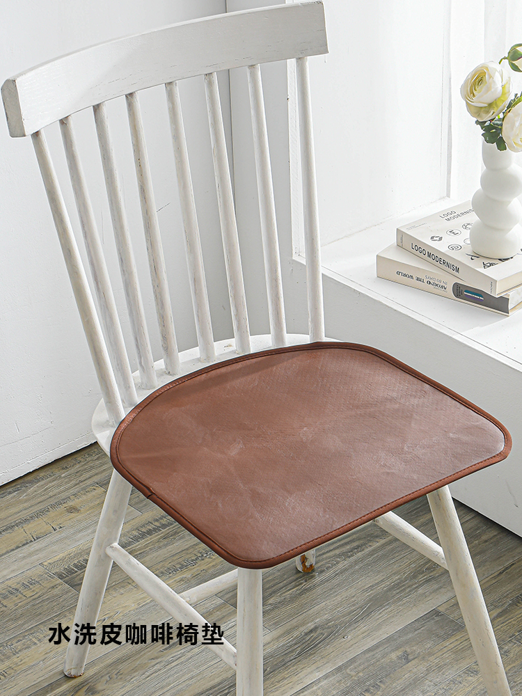 水洗皮革马蹄椅垫餐椅坐垫四季通用可定做防滑防水简约座垫屁垫子