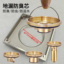 77mm地漏芯大口径防臭防虫改50直排芯改造U型DN75深水封转接40管