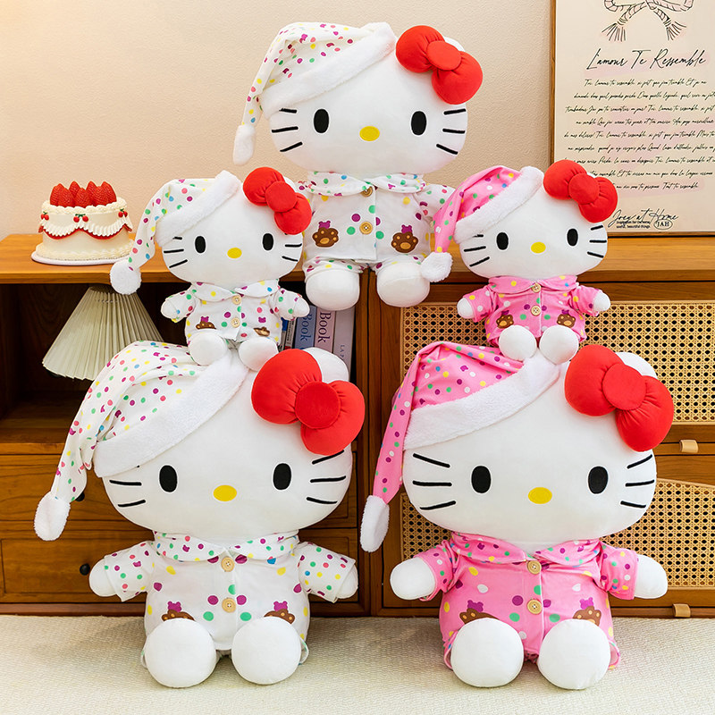 新款HelloKitty可爱睡衣kt猫玩偶公仔毛绒玩具超软娃娃送女友礼物图片