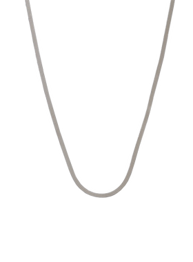 S925银宽面扁形个性小众网红项链