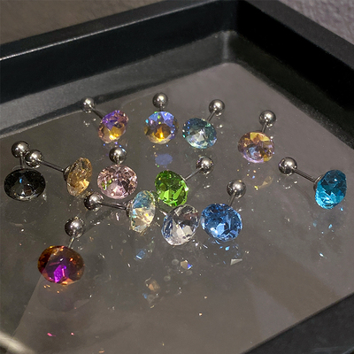 钛钢爆闪华子8mm耳骨钉耳钉