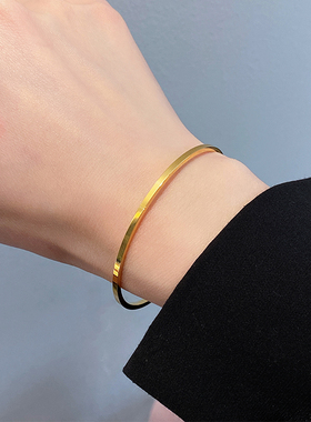 耐看圈手镯钛钢百搭女