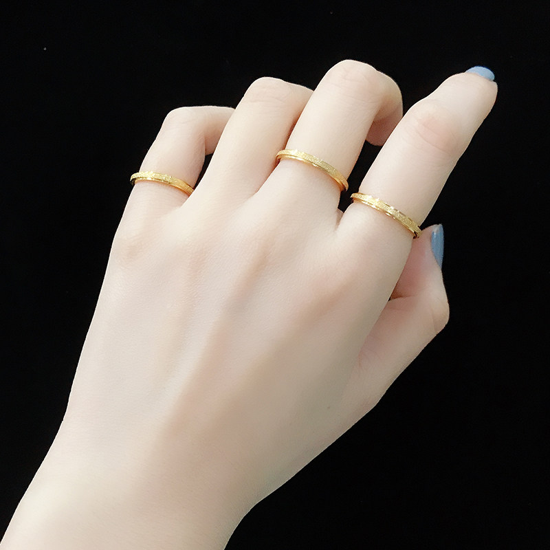 WASH YOUR HANDS WITHOUT PICKING A SIMPLE PLAIN CIRCLE TITANIUM STEEL INDEX FINGER RING MEN AND WOMEN PERSONALITY 18K GOLD PINKY TAIL RING JOINT TIDE