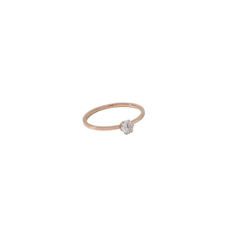 ULTRA-THIN SINGLE DIAMOND RING FEMALE FASHION PERSONALITY NICHE DESIGN INS TRENDY DIAMOND COLD WIND ROSE GOLD INDEX FINGER RING