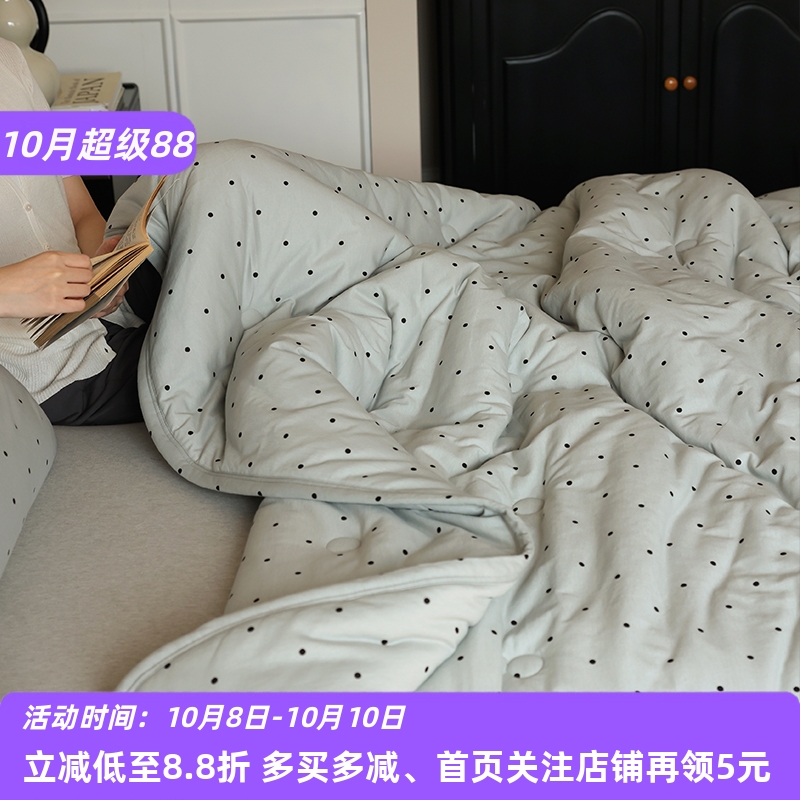 无需被套全棉针织棉春秋被冬被芯