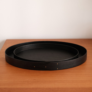 日常选物 樱桃木盘 夏克椭圆黑色木托盘