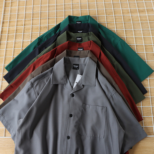 男时尚 外贸日单古巴领半袖 休闲复古衬衣潮牌 衬衫 惊喜好货宽松短袖