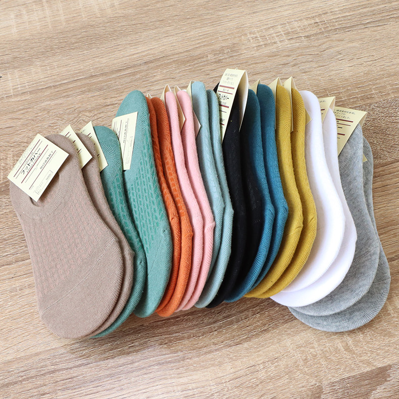 女款来了日单尾货夏季透气纯棉低帮糖果色浅口隐形袜女袜短袜船袜