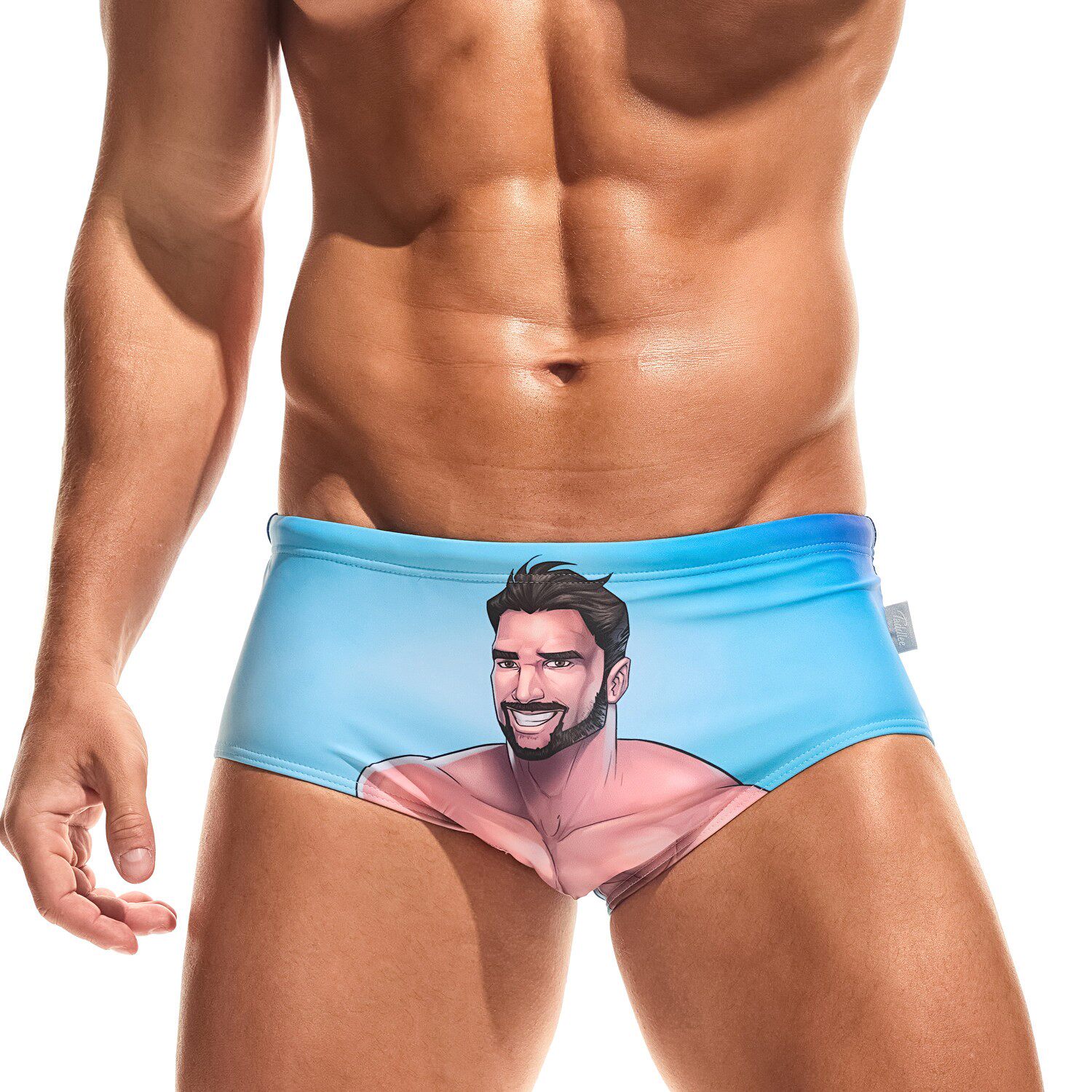 TADDLEE泳裤男款 三角速干双层内衬防尴尬男士泳衣温泉印花游泳裤