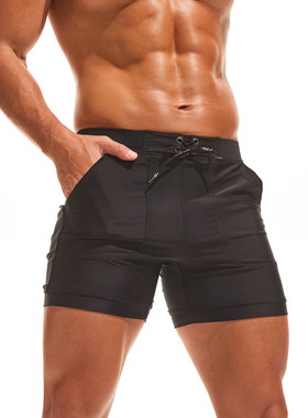 TADDLEE专业训练泳裤男士平角速干带口袋防尴尬沙滩游泳裤