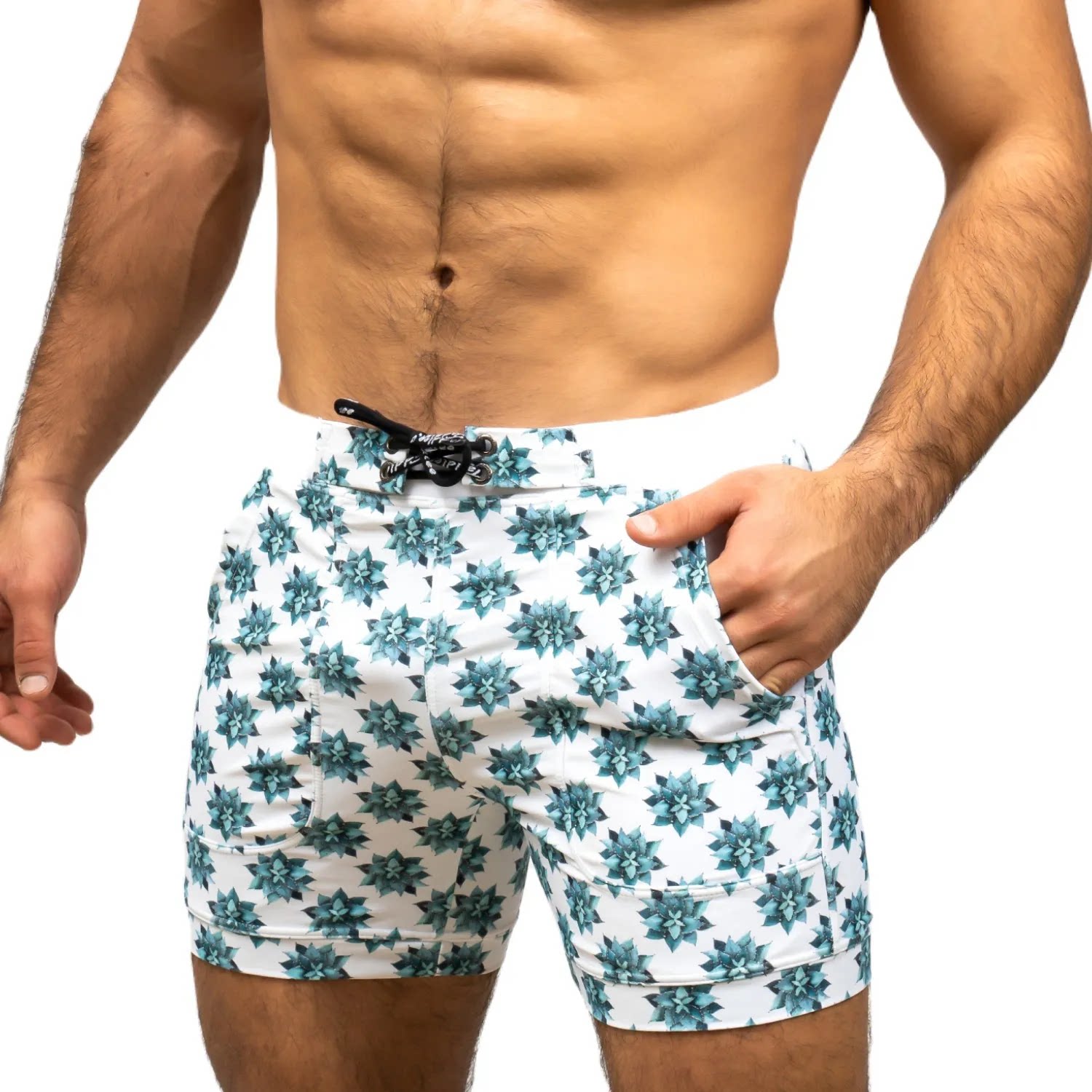 TADDLEE男士泳裤速干泡温泉平角防尴尬抽绳五分大码可下水沙滩裤