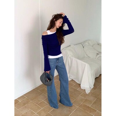 九0905韩国东大门t恤区VERANDA-8632003简洁冬款学院新款复古直邮