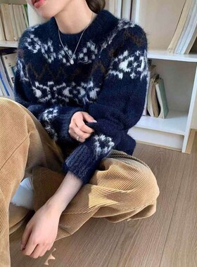 九1012韩国东大门毛衣区Eline-vi-8666734知性休闲复古直邮清新