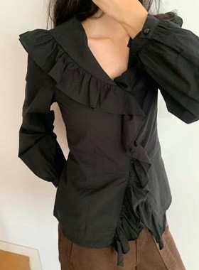 九0927韩国东大门衬衫-区softness-8655228简约秋冬清新韩版优雅