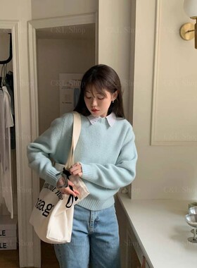 九1012韩国东大门毛衣区Eline-vi-8666727纯色流行正品个性冬款