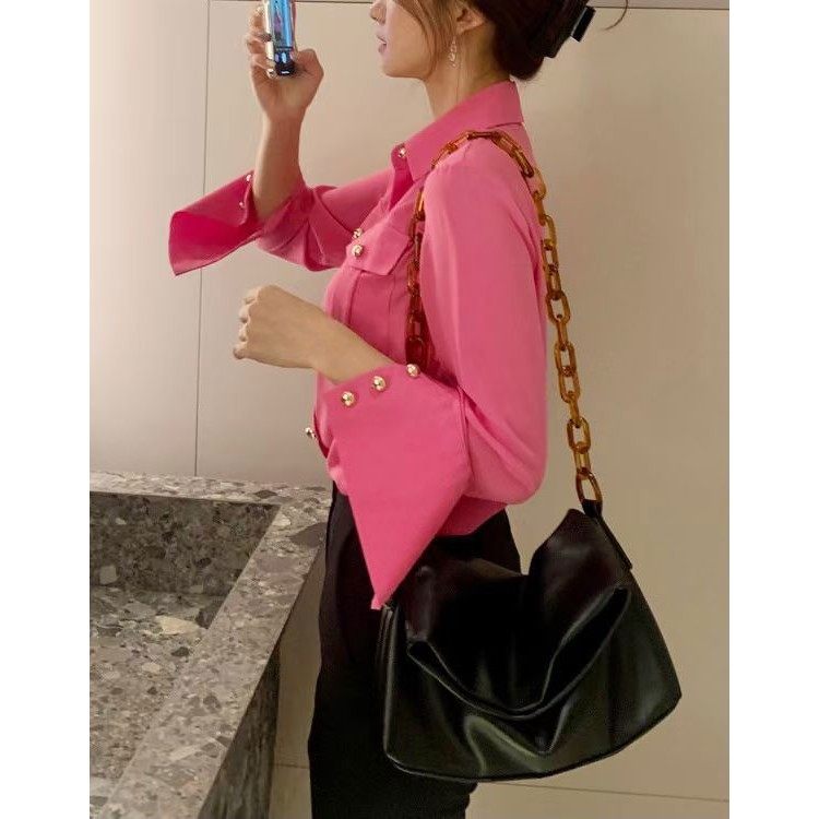 九1208韩国东大门衬衫-区avec-8723077个性秋季时装通勤魅力纯色