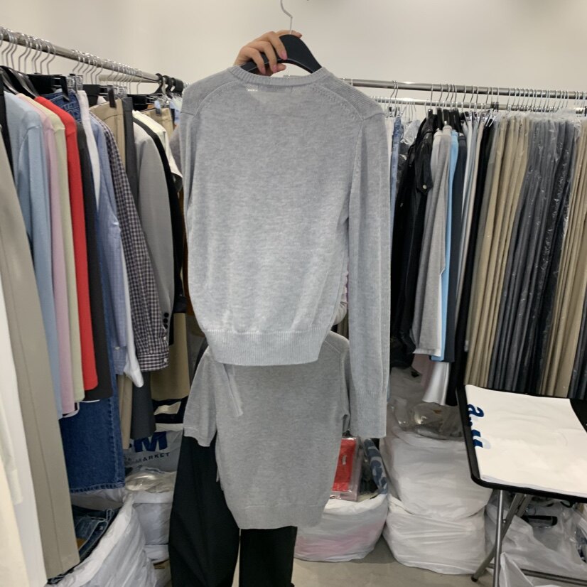 八0317韩国东大门运动户外针织衫区4567301流行通勤炸街纯色档口