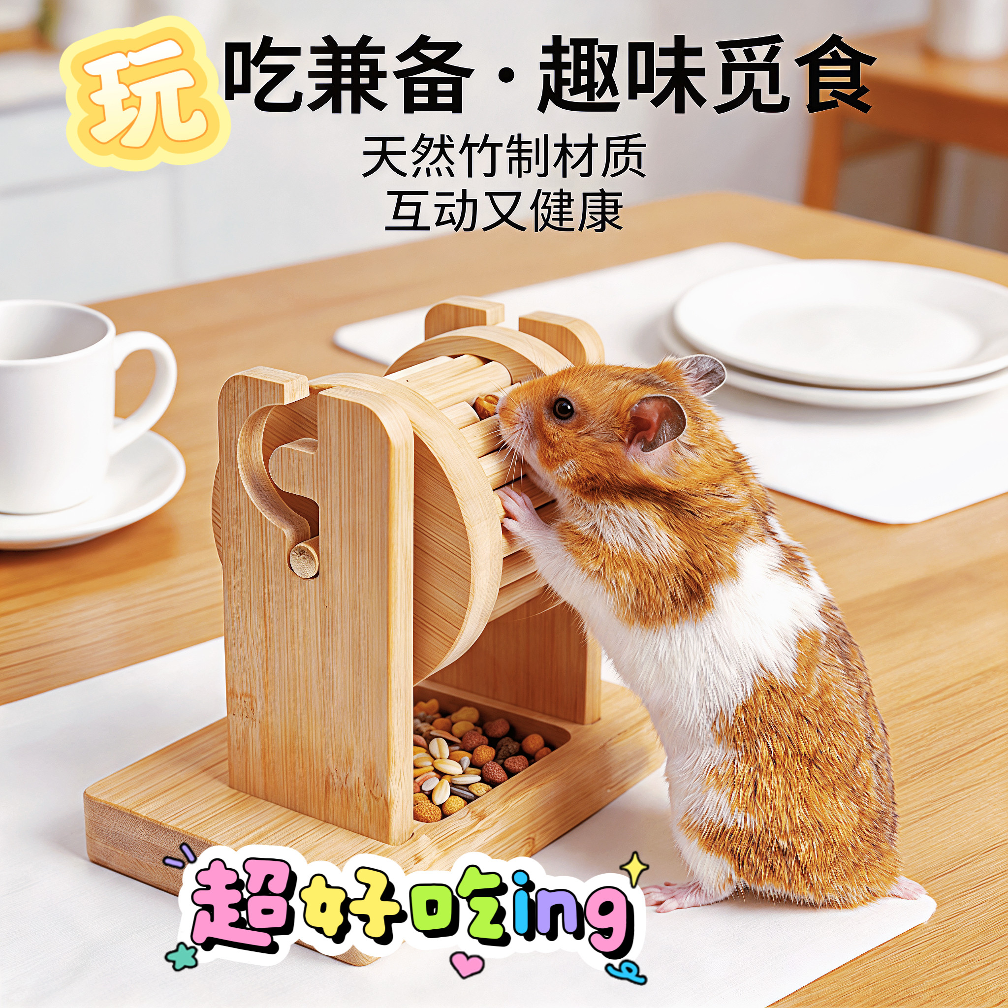 仓鼠滚轮喂食器边吃边玩趣味互动