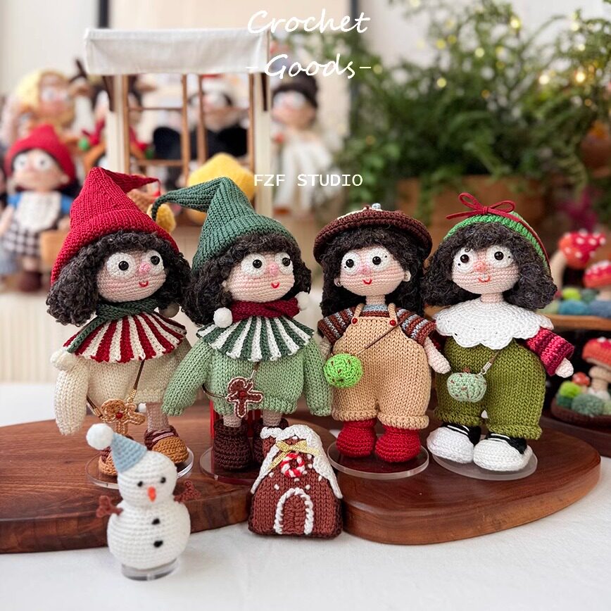 FZF手作原创丝丝小姐圣诞款系列款姜饼丝平安果钩织材料包DIY手工,服饰配件/皮带/帽子/围巾,DIY编织材料包,淘宝优惠券,粉丝福利购,淘宝优惠卷