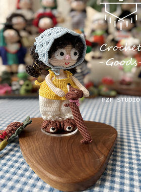 FZF手作钩织丝丝小姐腊肠狗玩偶手工材料包DIY编织玩偶材料