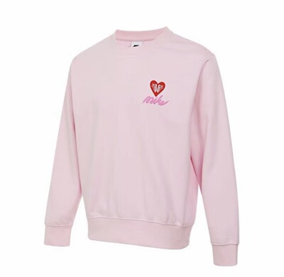 Nike/耐克纯色套头毛圈圆领无帽卫衣 IB8233 泡沫粉  深圳主仓