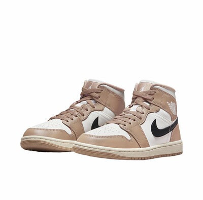 耐克Air Jordan 1 Mid AJ1浅棕褐中帮休闲鞋BQ6472-103 深圳主仓