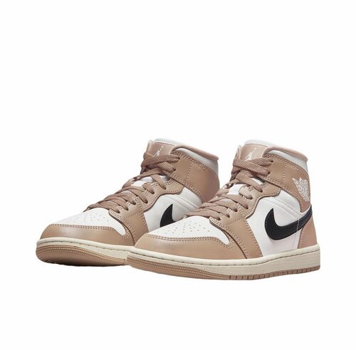 耐克Air Jordan 1 Mid AJ1浅棕褐中帮休闲鞋BQ6472-103 深圳主仓