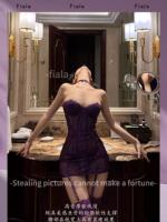 RenmeiLuziye [The Subject Under the Skirt] Seductive, alluring and seductive purple low-cut, slimming halter top thumbnail 8