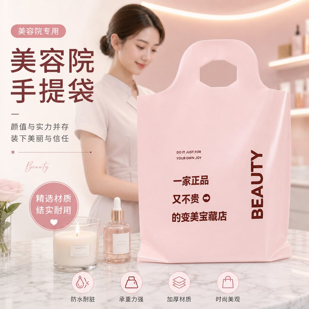 美容院手提袋化妆品礼品袋护肤品小包装袋美容院袋子定制logoY337