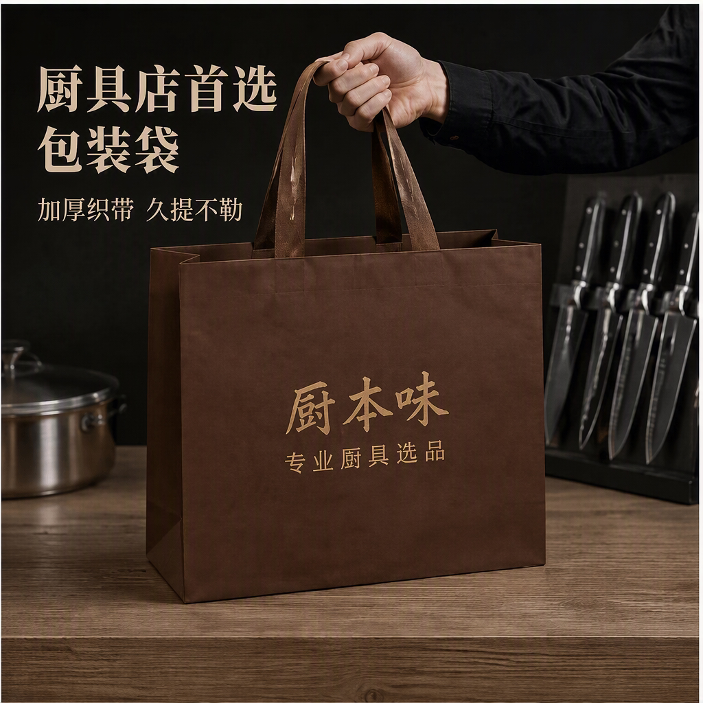 轻奢纸袋手提袋厨具刀具礼盒包装袋子定制大容量伴手礼包装袋X262