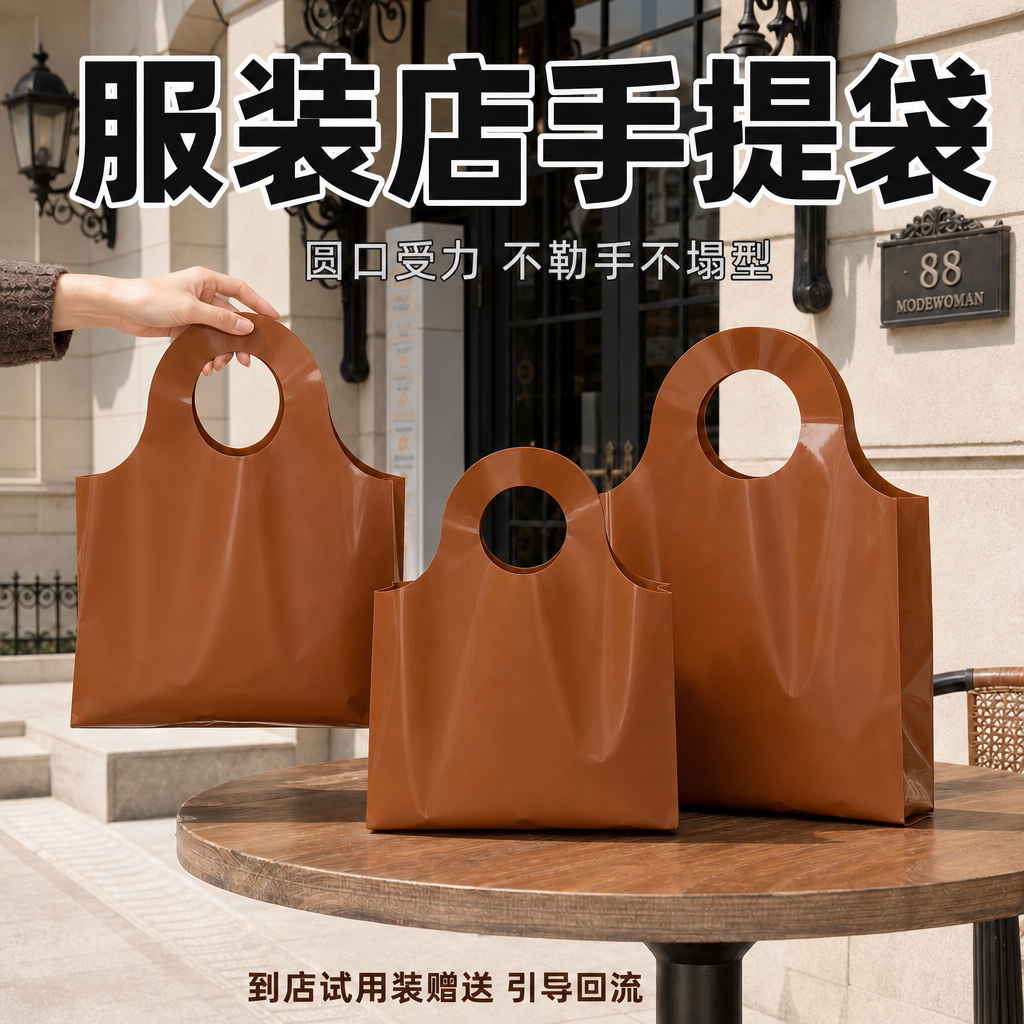 服装店手提袋高级简约塑料包装袋购物打包袋衣服礼品店可定制袋L5
