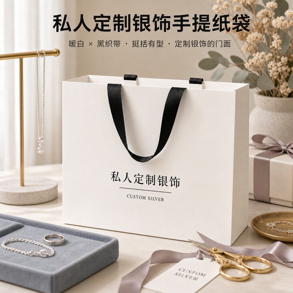 银饰店手提袋定制纸袋珠宝首饰店礼品袋迷你戒指耳钉购物袋子X284