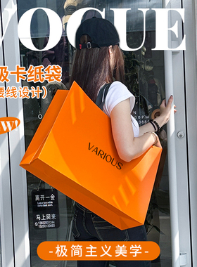 服装店手提袋时尚纸袋子轻奢礼品袋大容量包装袋美容院定制袋Y124