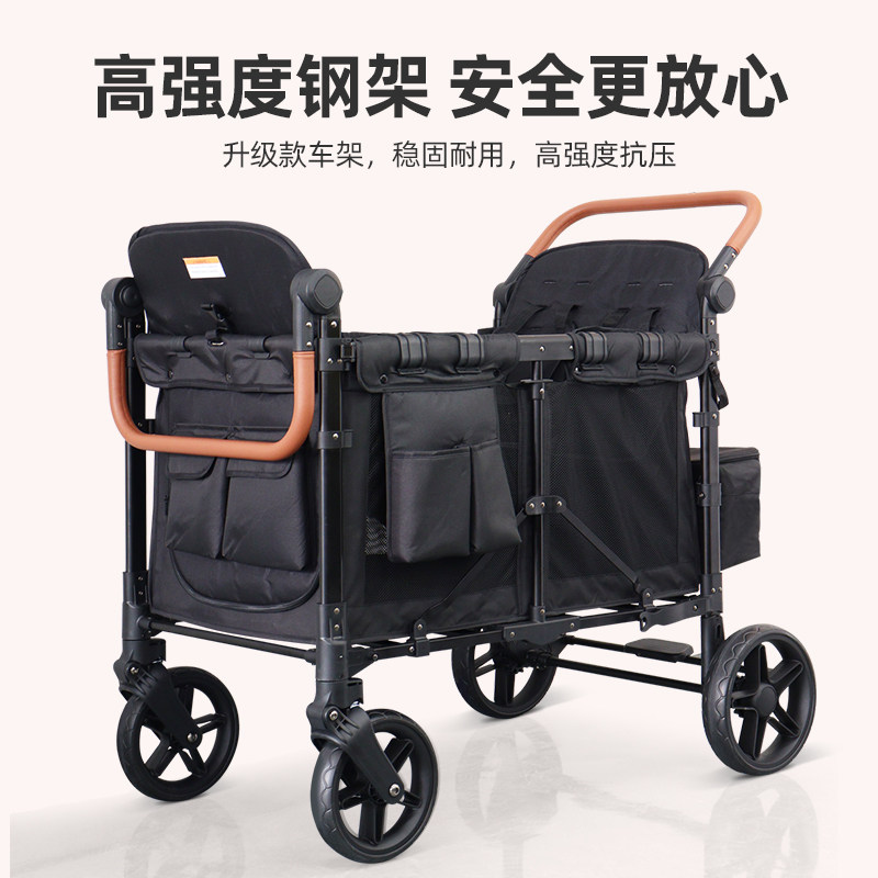 亲子园推车幼儿园早教所多功能儿童推车户外露营车双四儿童营地车