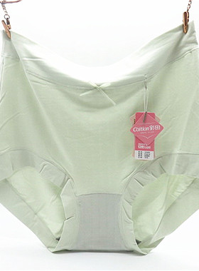 3条包邮彩田莫代尔抗菌200斤胖MM高腰平角32609简约透气女士内裤