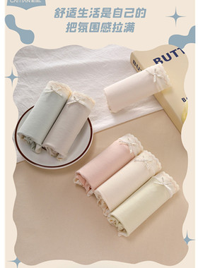 3条包邮彩田中腰15148高腰15149平角莫代尔简约透气抗菌女士内裤